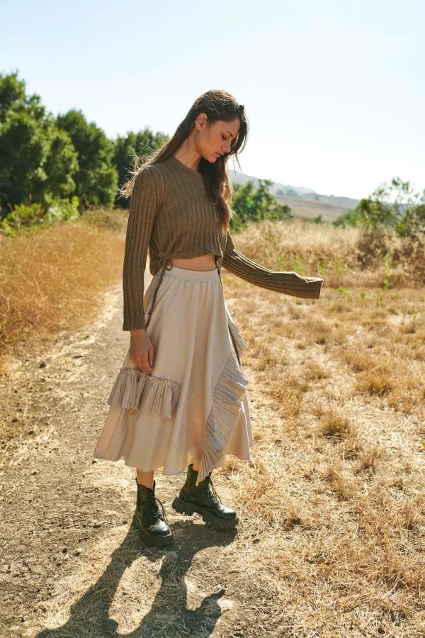 Ruffle Midi Skirt