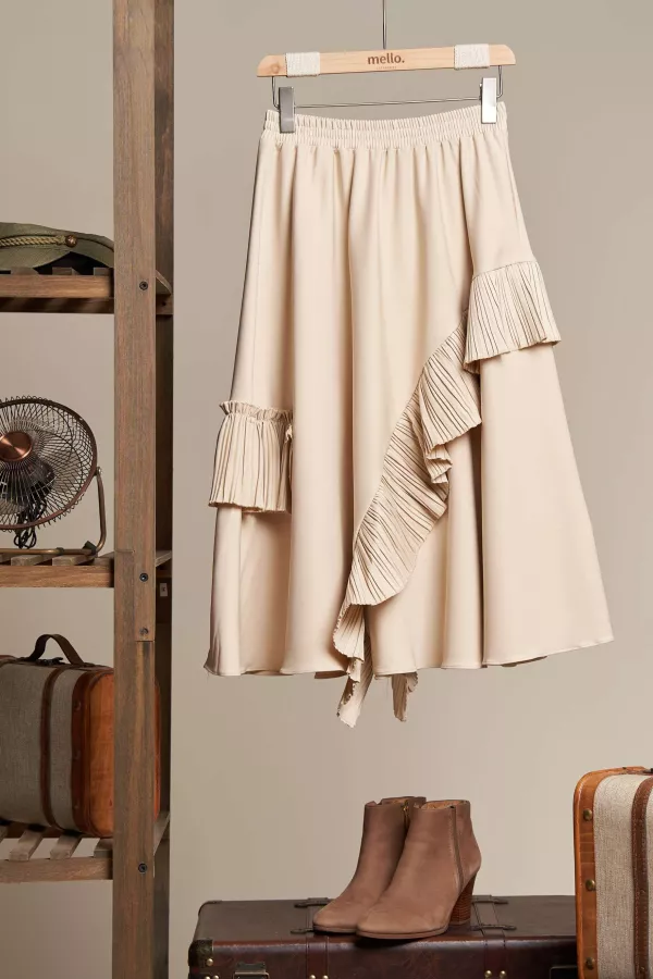 Ruffle Midi Skirt