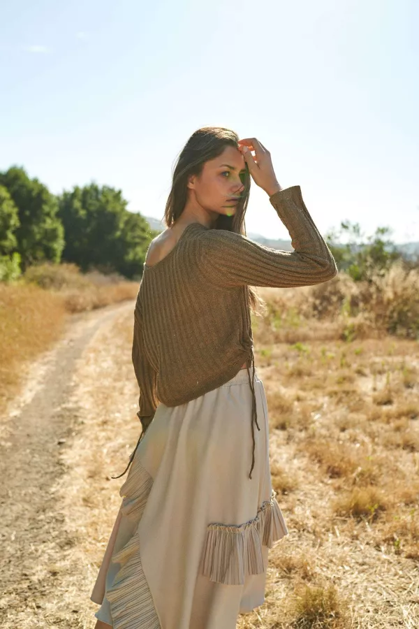 Ruffle Midi Skirt