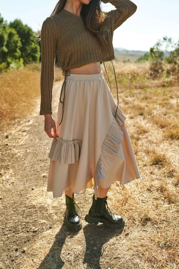 Ruffle Midi Skirt
