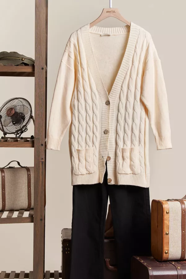 wholesale clothing knit pattern long cardigan mello