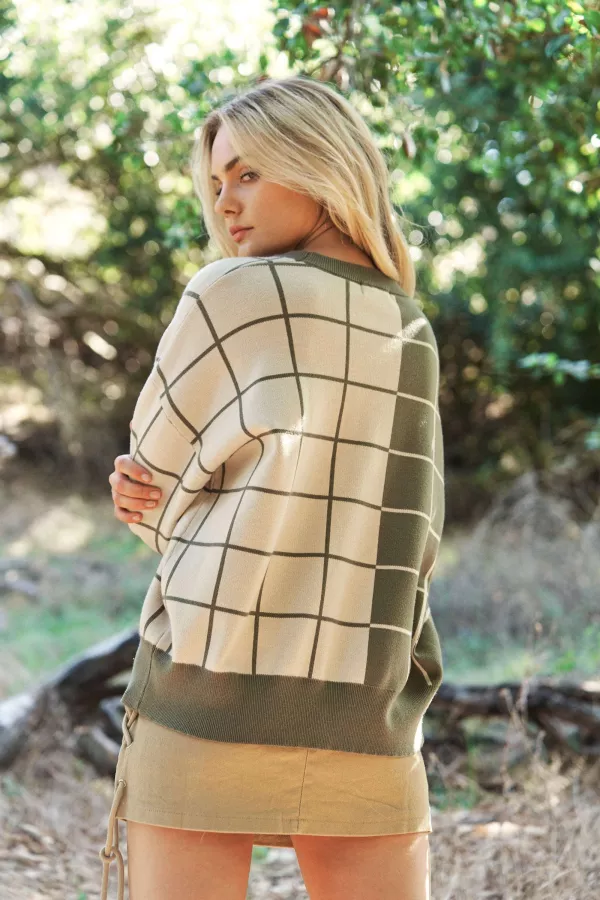 Casual Plaid Sweater