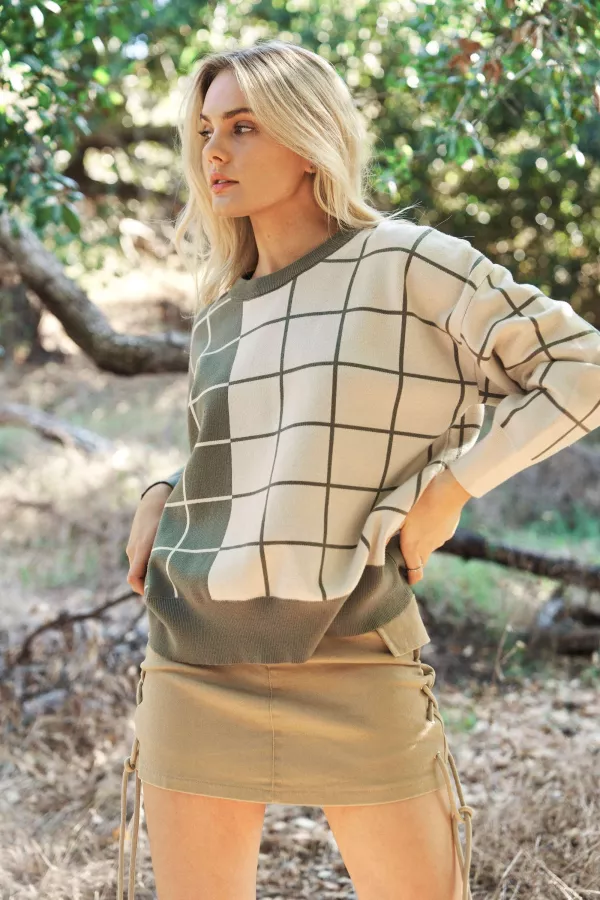 Casual Plaid Sweater