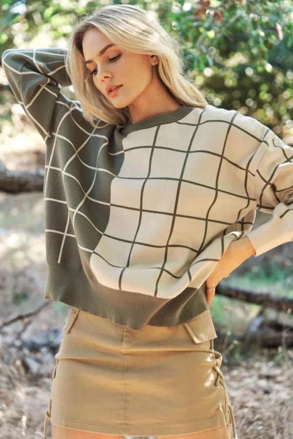 Casual Plaid Sweater