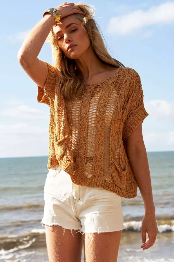 wholesale clothing oversize sleeveless knit sweater top mello