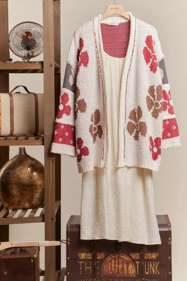wholesale clothing daisy oversize terry knit cardigan mello
