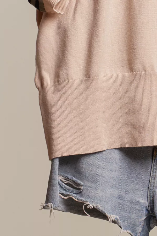 Round Neck Multi Stripe Knit Top
