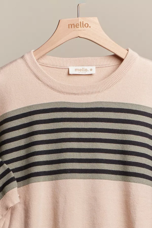 Round Neck Multi Stripe Knit Top