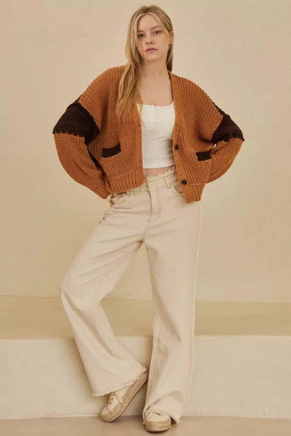 Color Block Oversize Cardigan