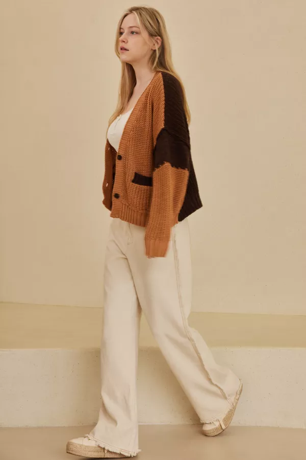Color Block Oversize Cardigan