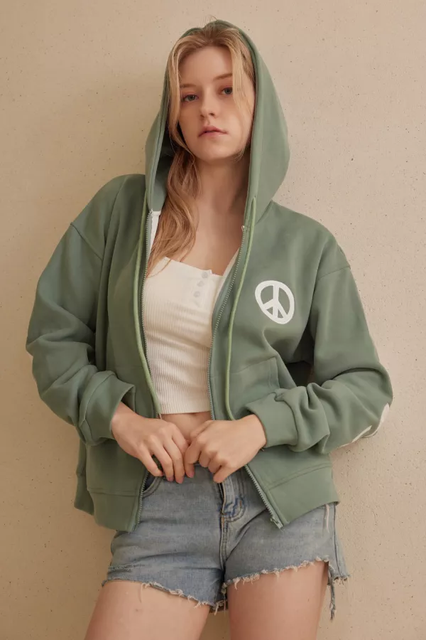 wholesale clothing peace love patchworks hoodie mello