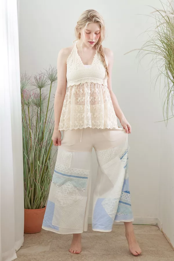 Boho Crochet Lace Pattern Pants
