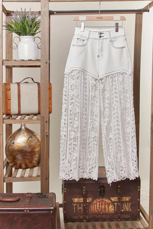 wholesale clothing boho lace pattern pants mello