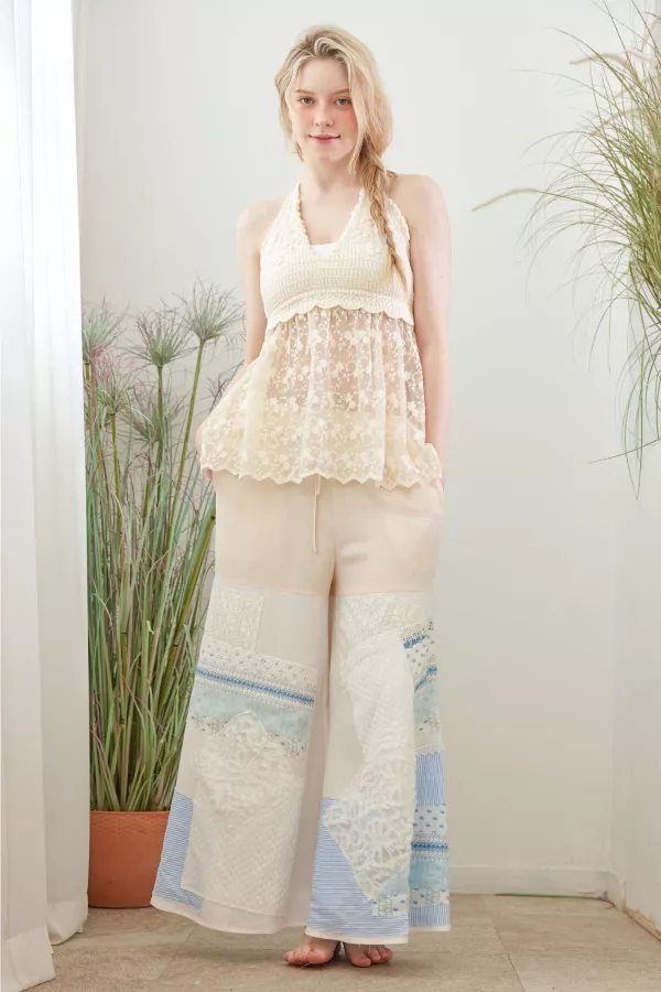 Boho Crochet Lace Pattern Pants