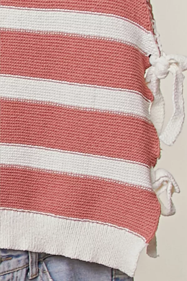 Striped Knit Sleeveless Vest