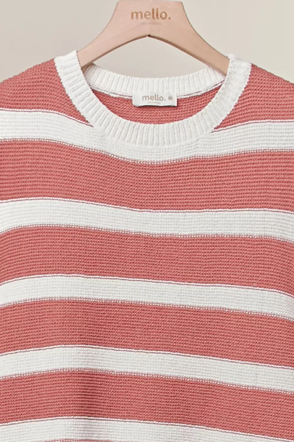Striped Knit Sleeveless Vest
