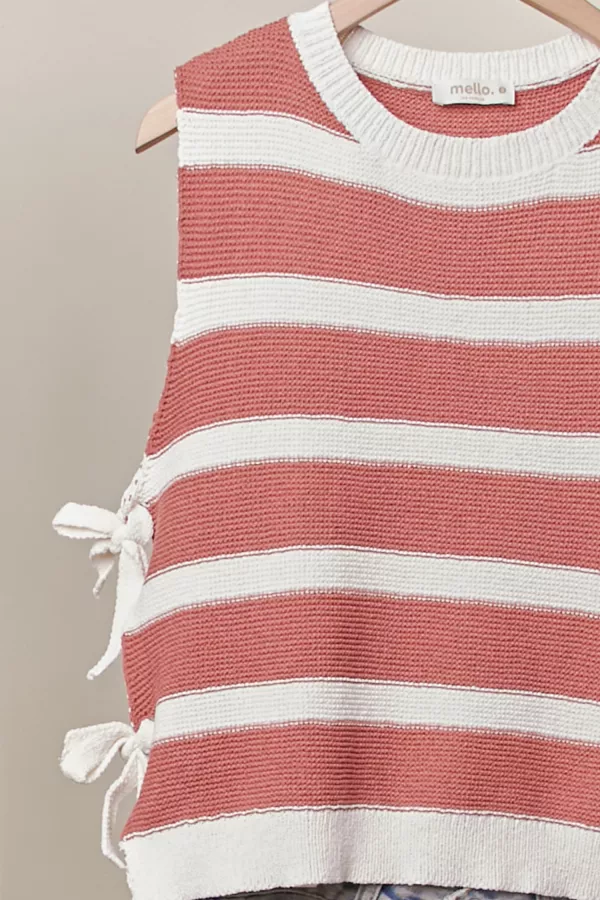 Striped Knit Sleeveless Vest