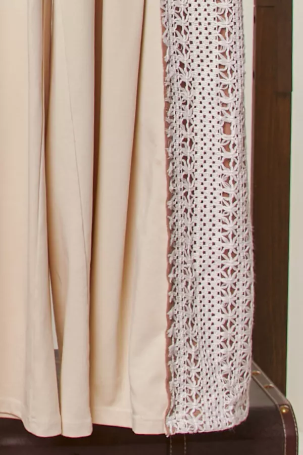Lace Accents Patchwork Maxi Pants