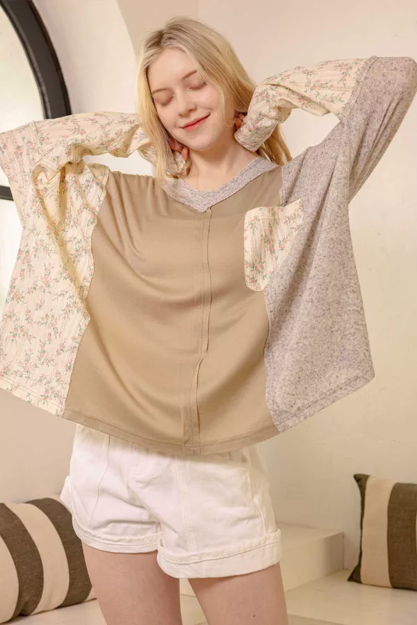 Vintage Patchwork Pullover Top