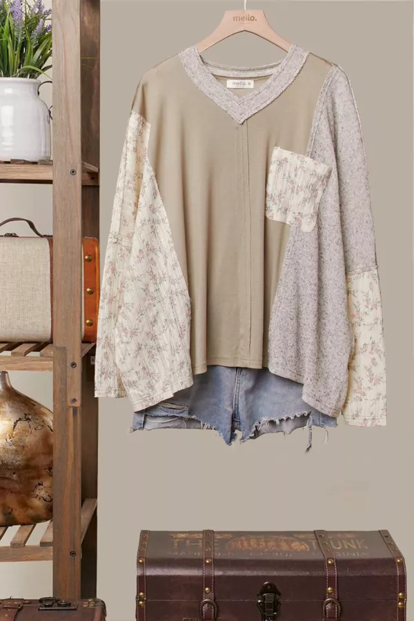 Vintage Patchwork Pullover Top