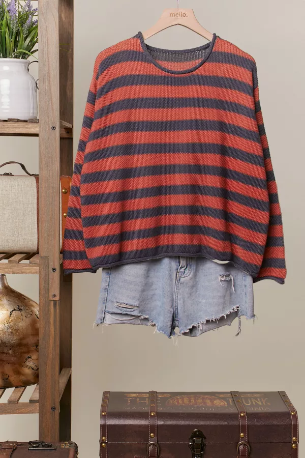 wholesale clothing casual striped sweater mello