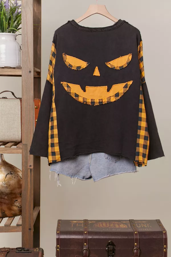 wholesale clothing halloween spooky face top mello