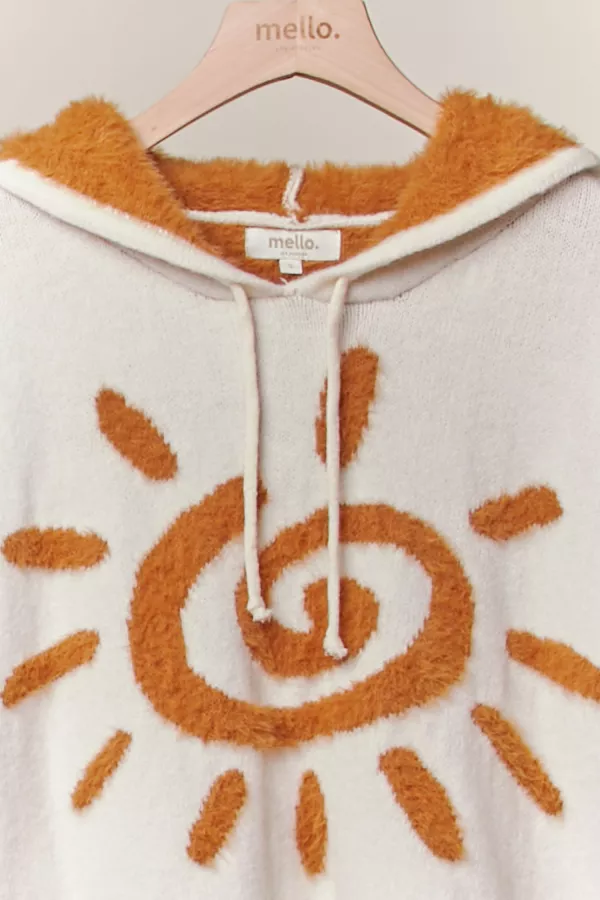 Sun Patched Loose Fit Hoodie Sweater