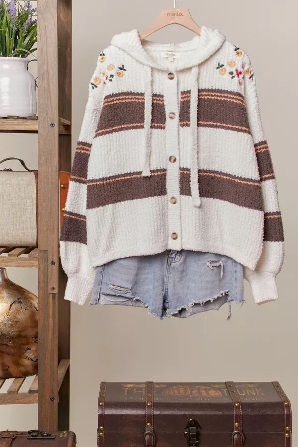 wholesale clothing floral embroidery patchwork cardigan mello