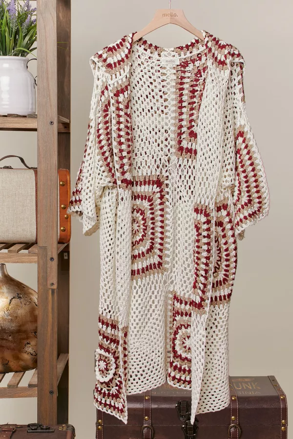 wholesale clothing handmade crochet duster cardigan mello