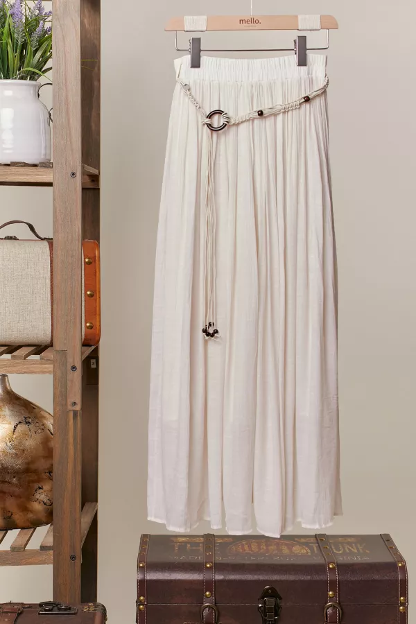 wholesale clothing boho skirt with rope belt mello