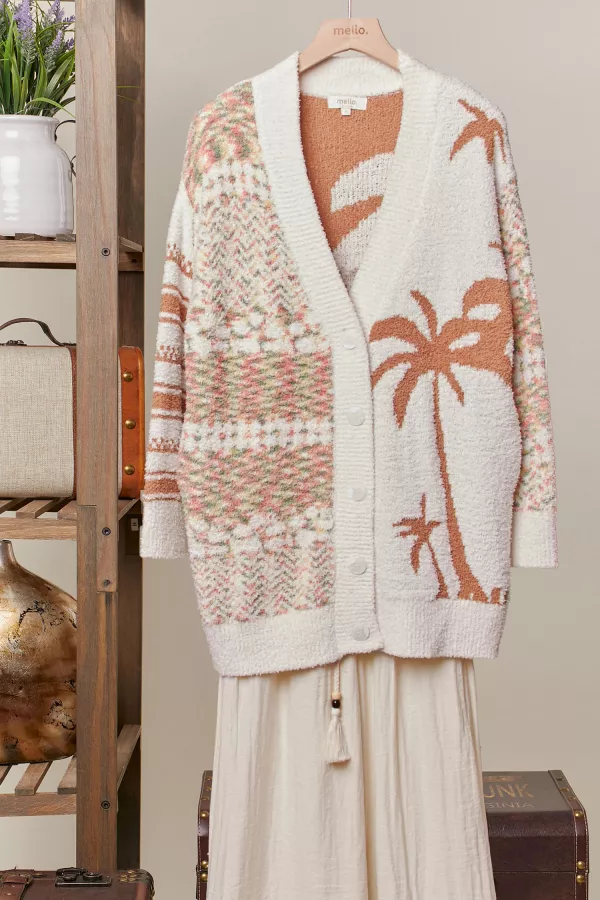wholesale clothing palm tree cardigan mello