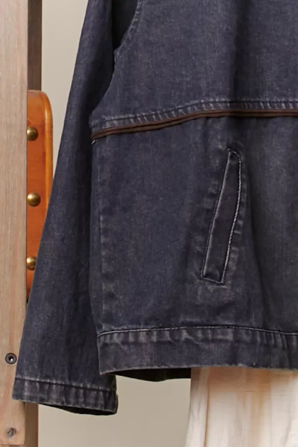 Mandarin Collar Denim Jacket