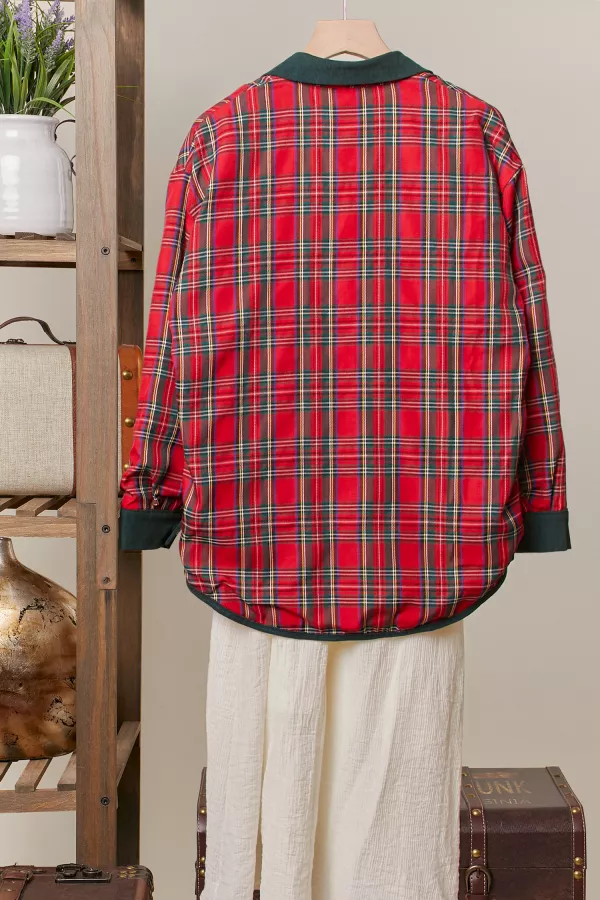 Reversible Corduroy and Plaid Button Down Shirt