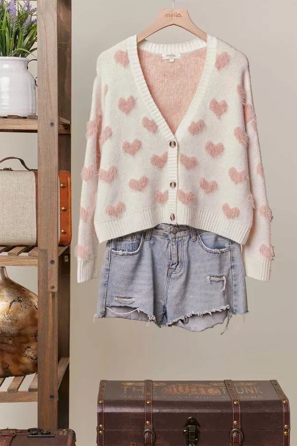 wholesale clothing hearts embroidered sweater mello