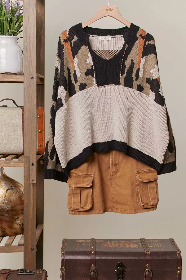 wholesale clothing camouflage knit sweater mello