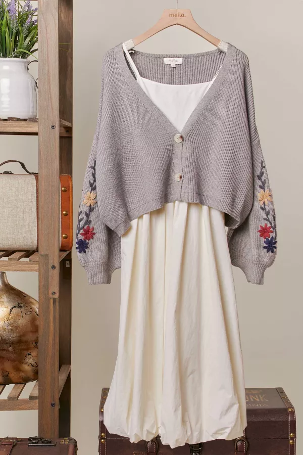 wholesale clothing floral embroidery patchwork cardigan mello