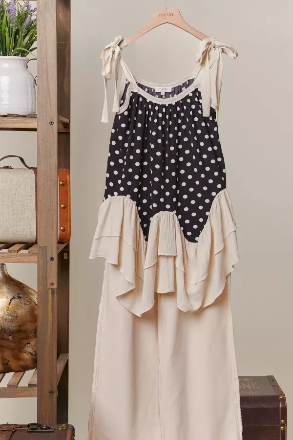 wholesale clothing polka dot  layered tunic mello