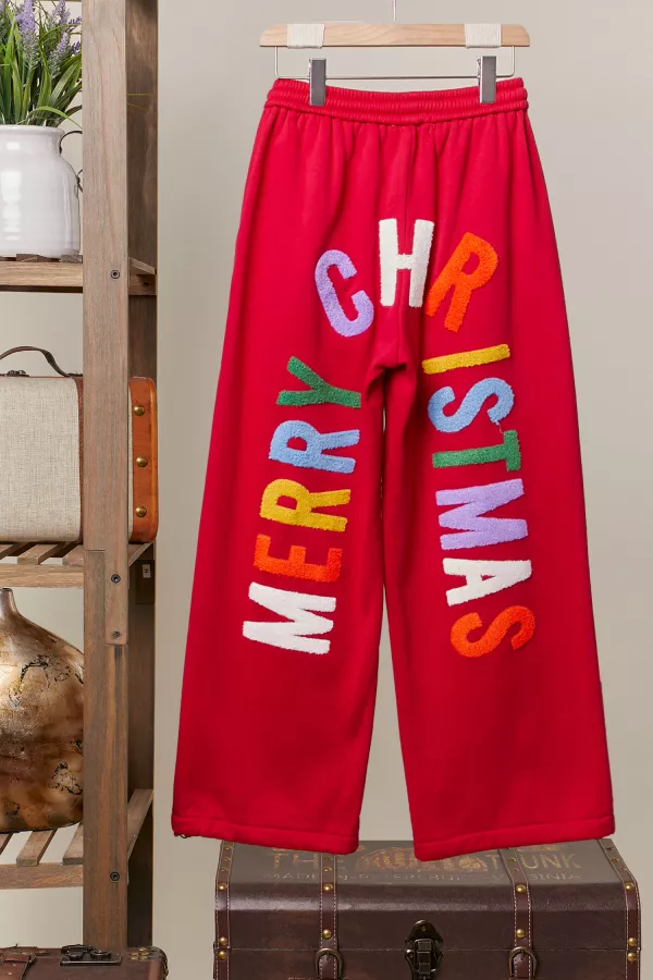 wholesale clothing christmas pants with lettering mello