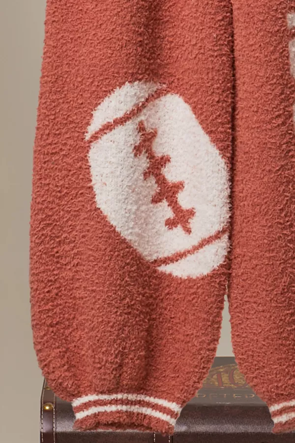 Wholesale Game Day FootBall Cozy Knit Pants - Mello