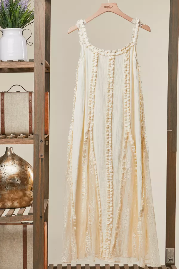 wholesale clothing ruffled boho maxi dress mello