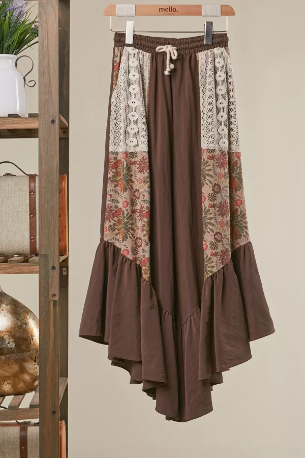 wholesale clothing smocked top with boho patchwork pants mello