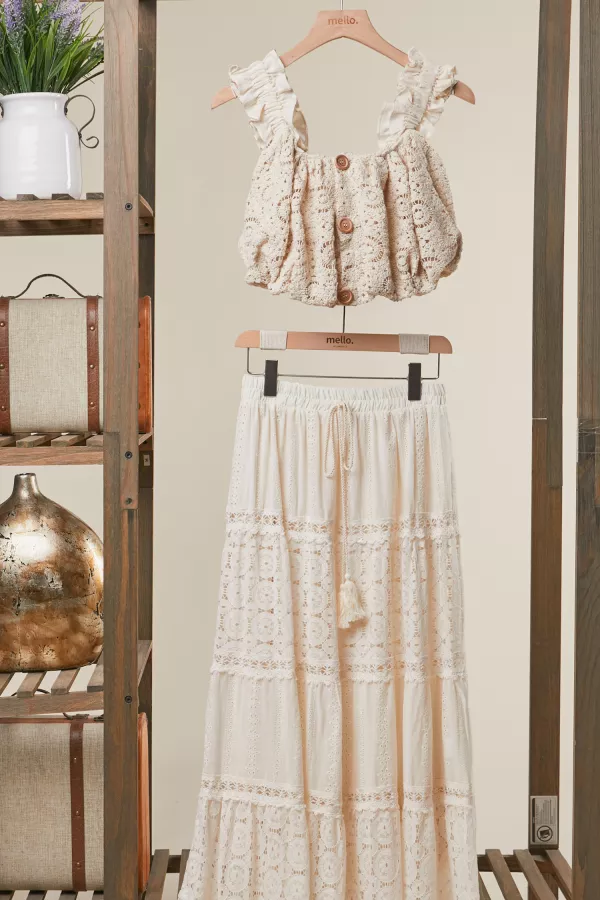 wholesale clothing bohemian lace crop top mello