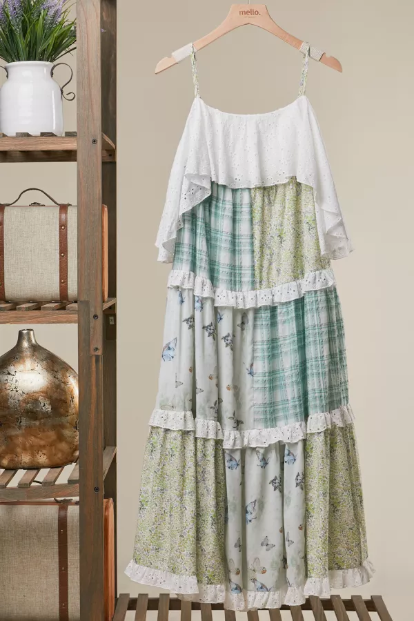 wholesale clothing patchwork floral dress mello