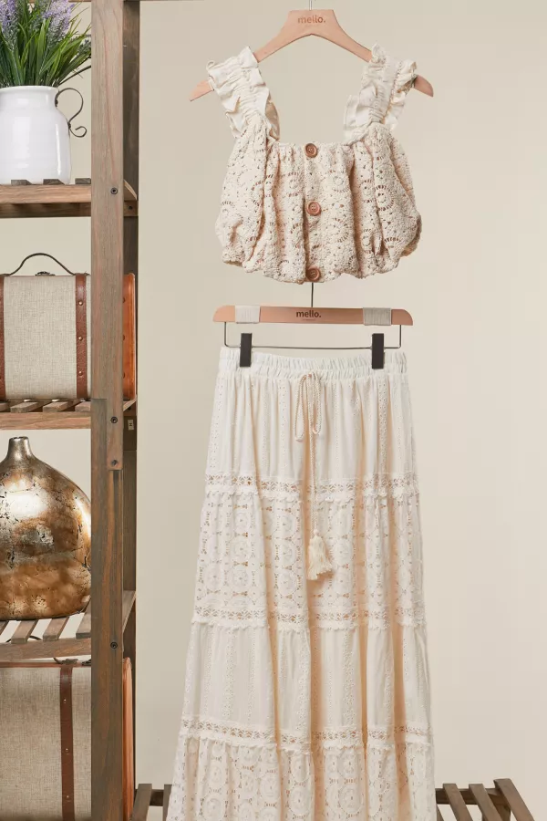 wholesale clothing bohemian lace crop top mello