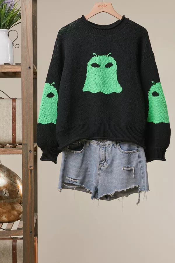 wholesale clothing mysterious alien pattern sweater mello