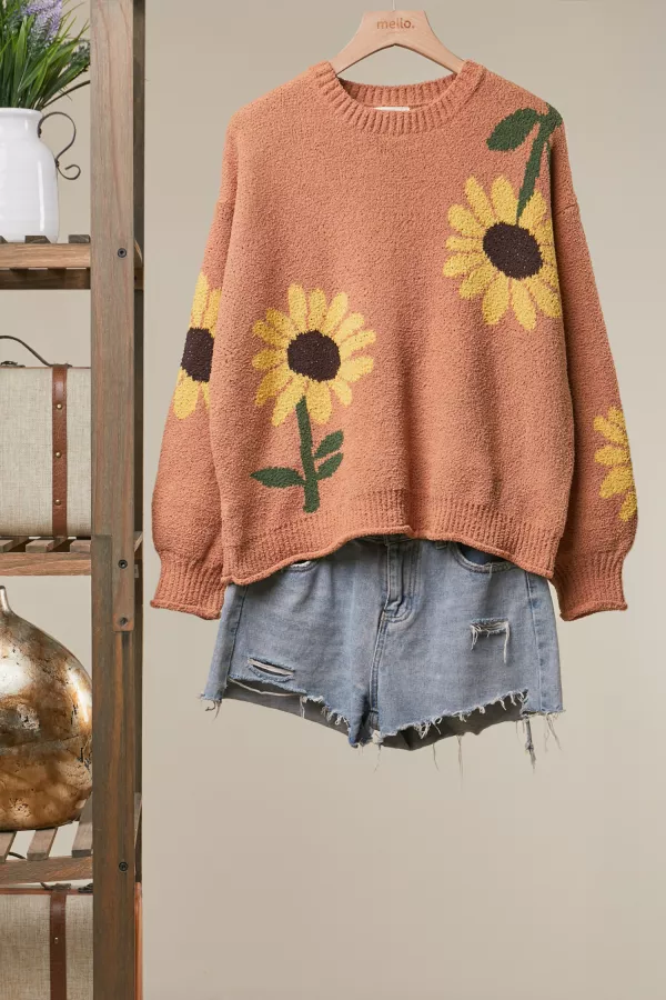 wholesale clothing sunlit bloom patch sweater mello