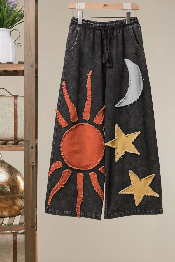wholesale clothing washed sun & star wide pants mello
