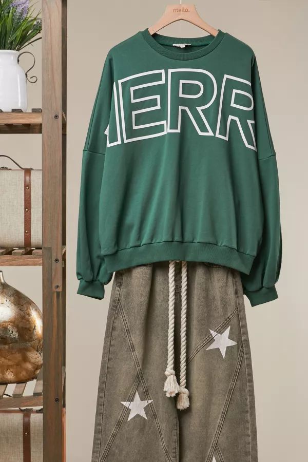 wholesale clothing merry christmas 3d letter sweatshirt mello