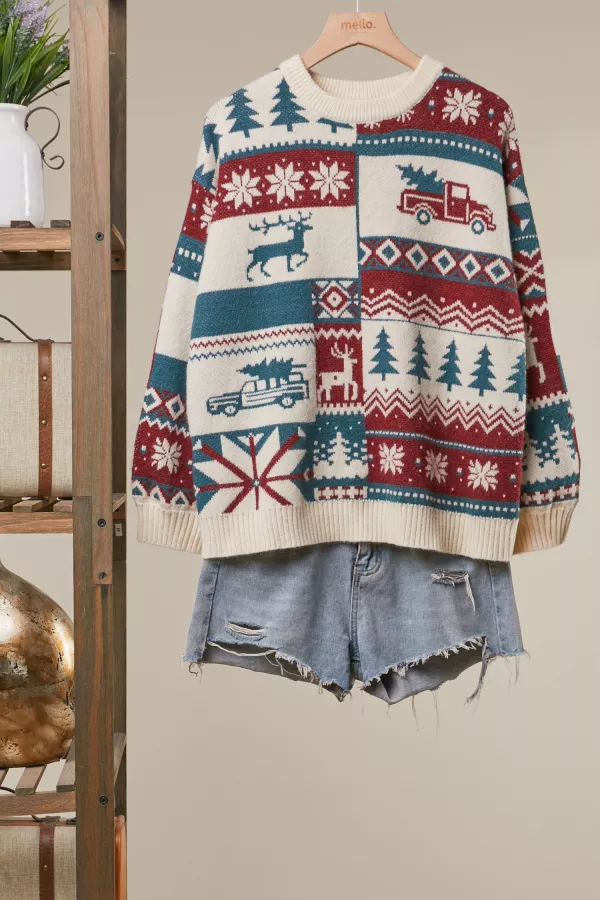 wholesale clothing nordic christmas knit sweater mello