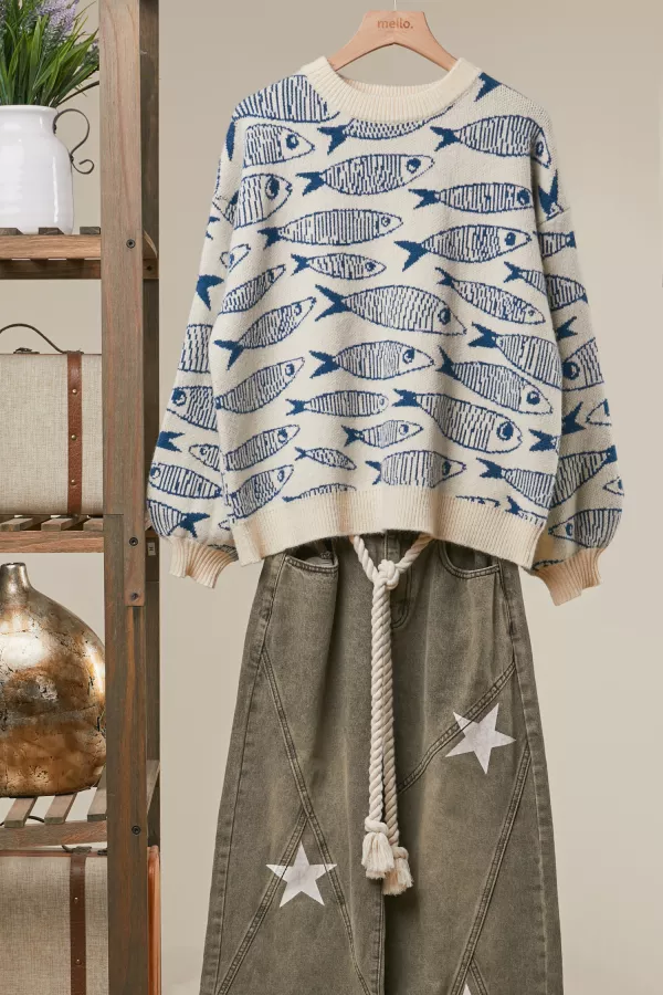 wholesale clothing sardine story knit sweater mello